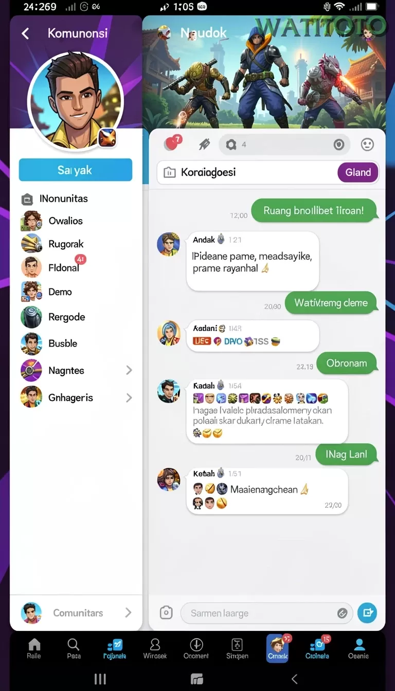 Cuplikan layar LABA777 — menu navigasi